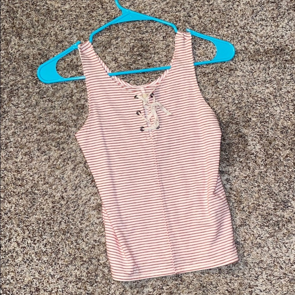 Red and white tank